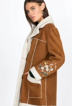 Acacia Suede Sherpa Coat