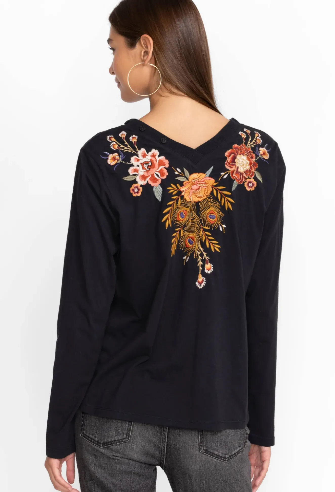 Ananke Button Neck Long Sleeve Tee