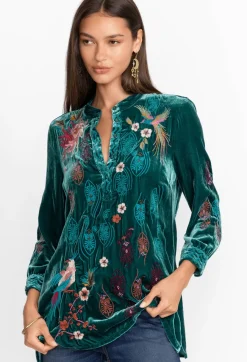 Ashira Velvet Henley Shirt Tunic