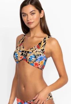 Black Royal Ruched Bikini Top