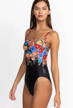 Black Royal Ruched One Piece
