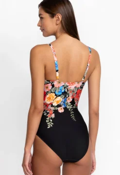 Black Royal Ruched One Piece