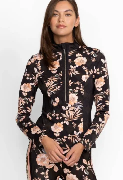 Blocked Athletic Mock Neck Pullover