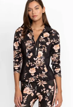 Blocked Athletic Mock Neck Pullover