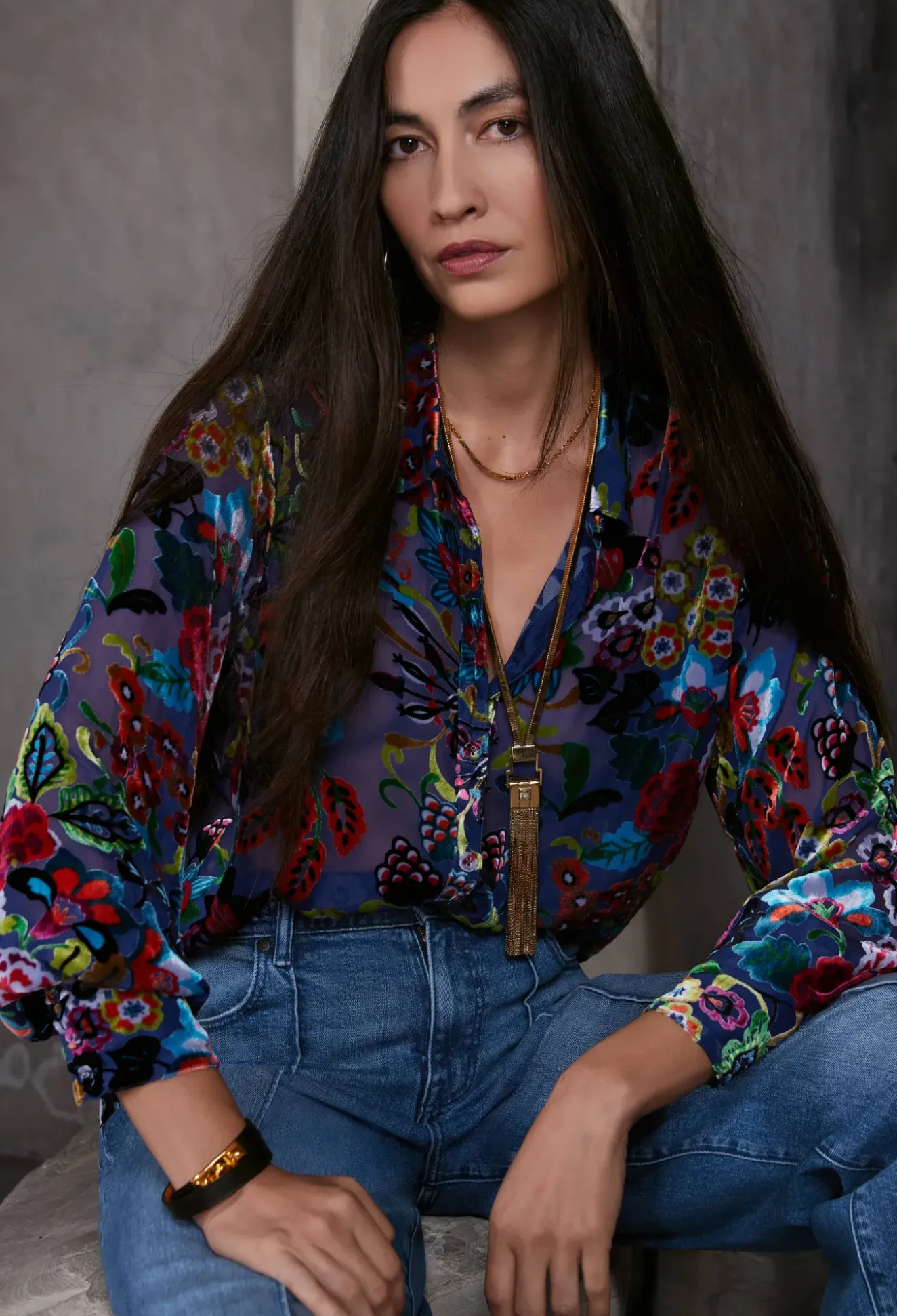 Burnout Yrene Blouse
