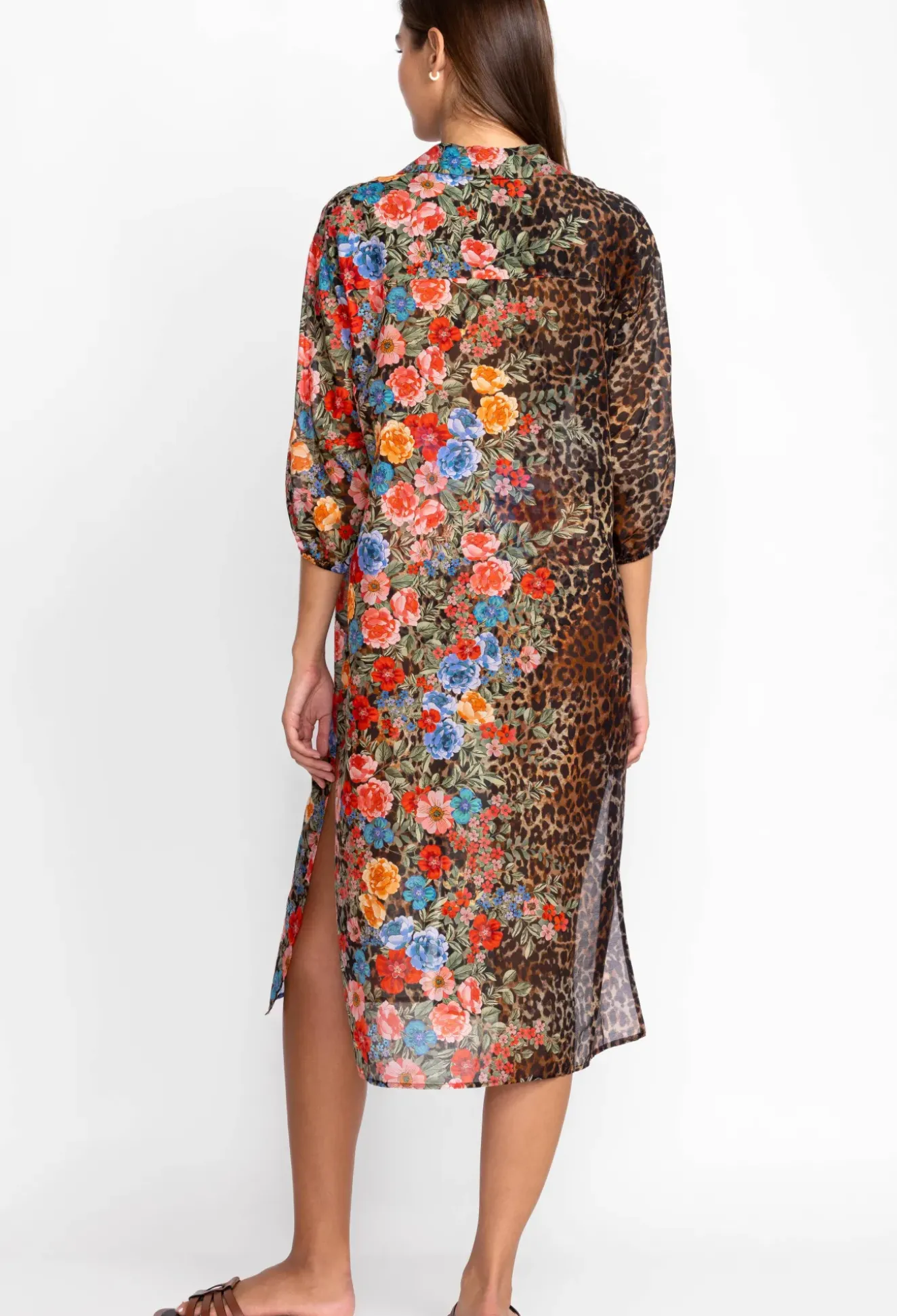 Cheetah Long Shirt Dress