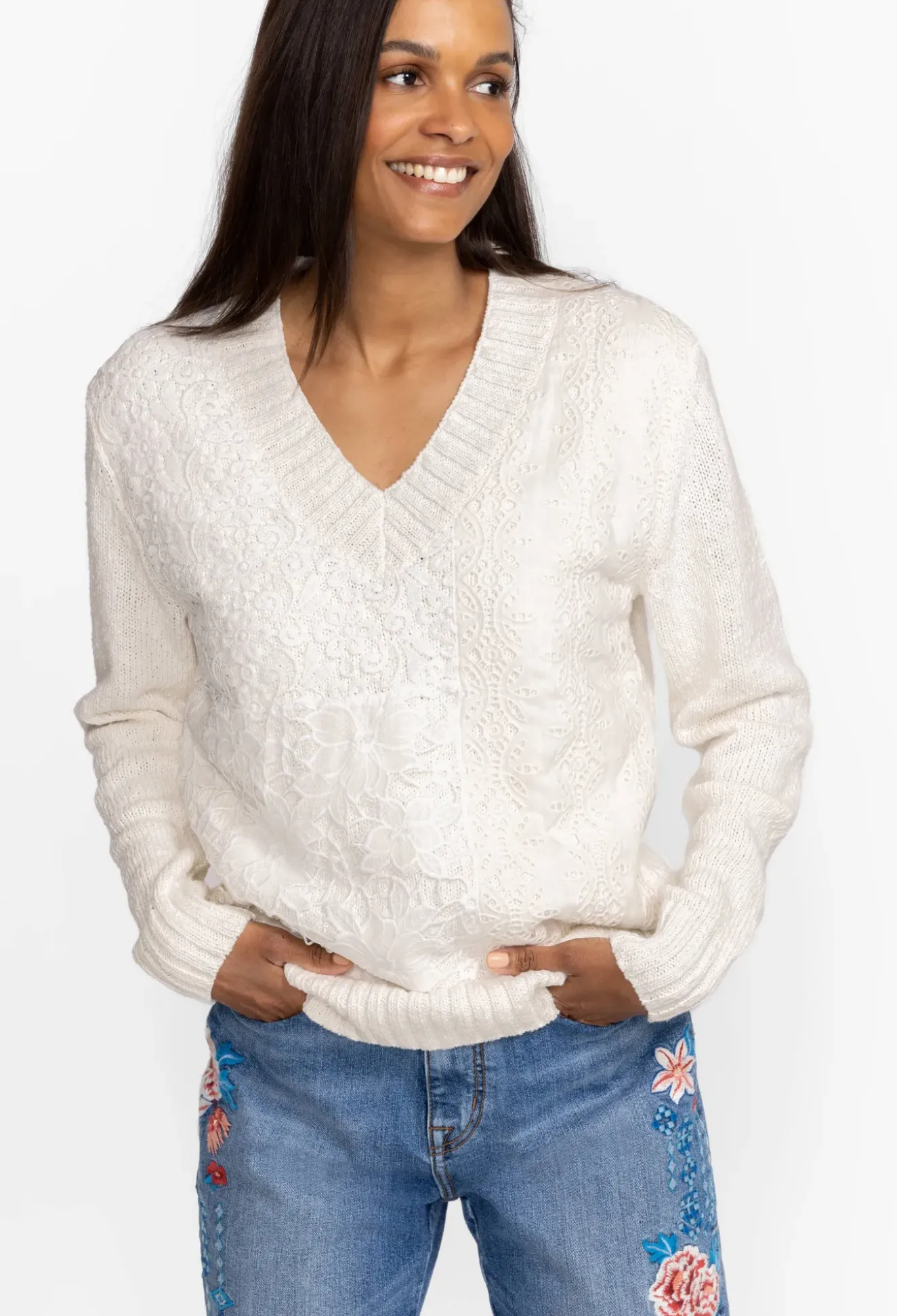 Crochet Patched Sweater