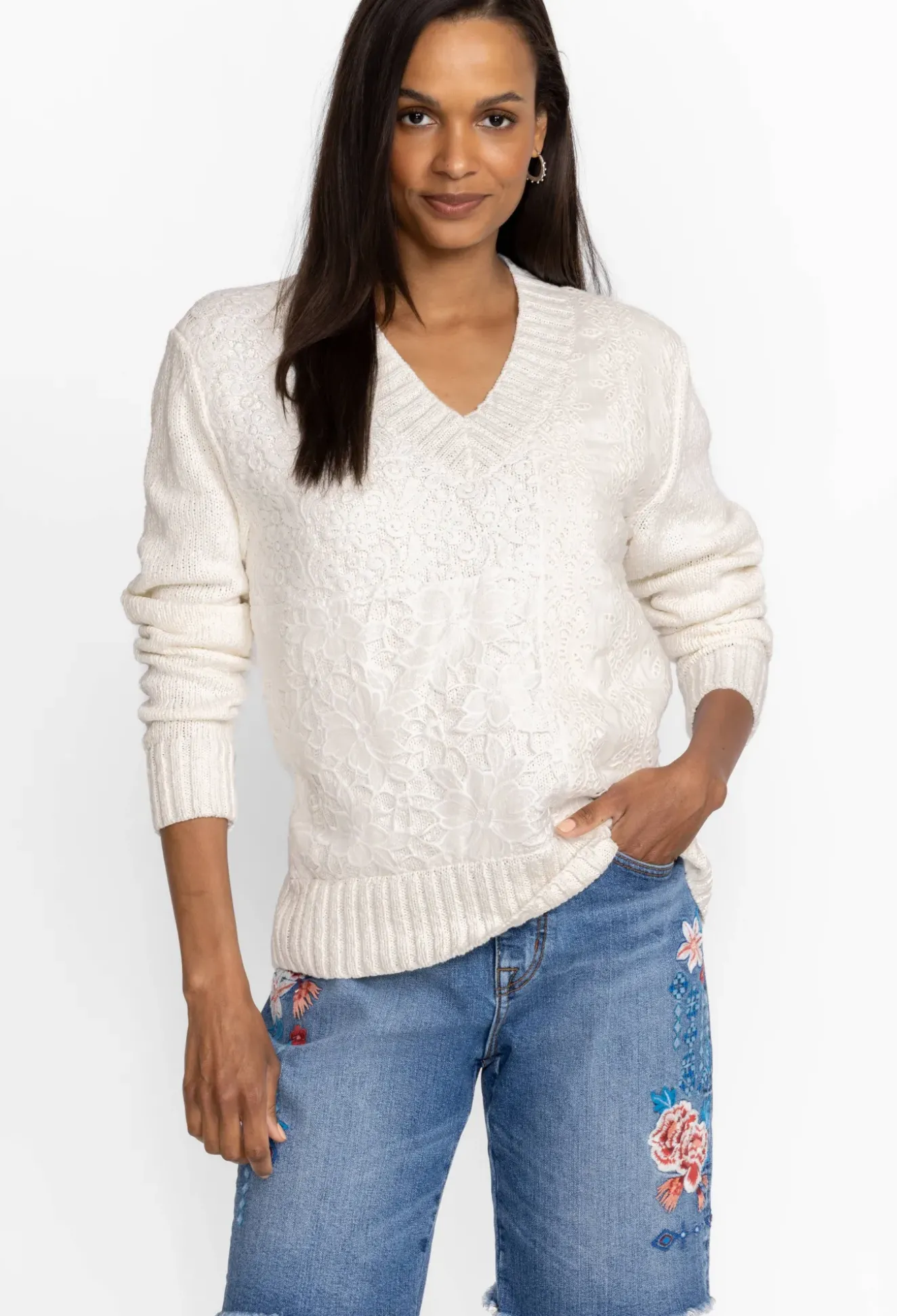 Crochet Patched Sweater