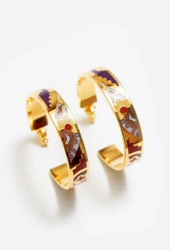 Enamel Hoop Earring