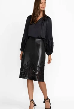 Enid Vegan Leather Midi Skirt