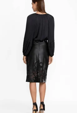 Enid Vegan Leather Midi Skirt