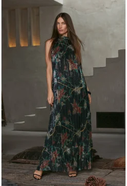 Evelina Metallic Maxi Dress