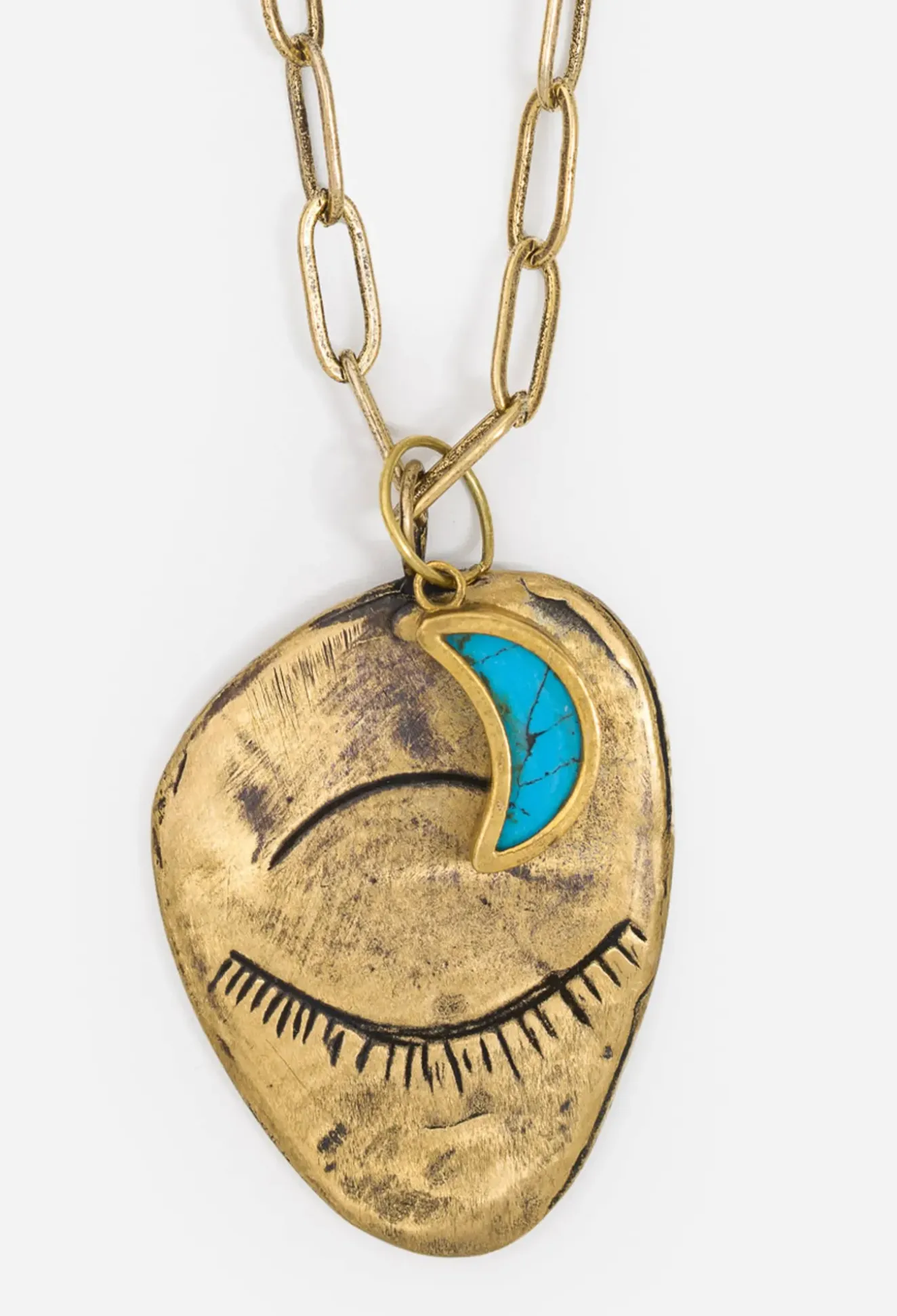 Evil Eye And Moon Charm Necklace