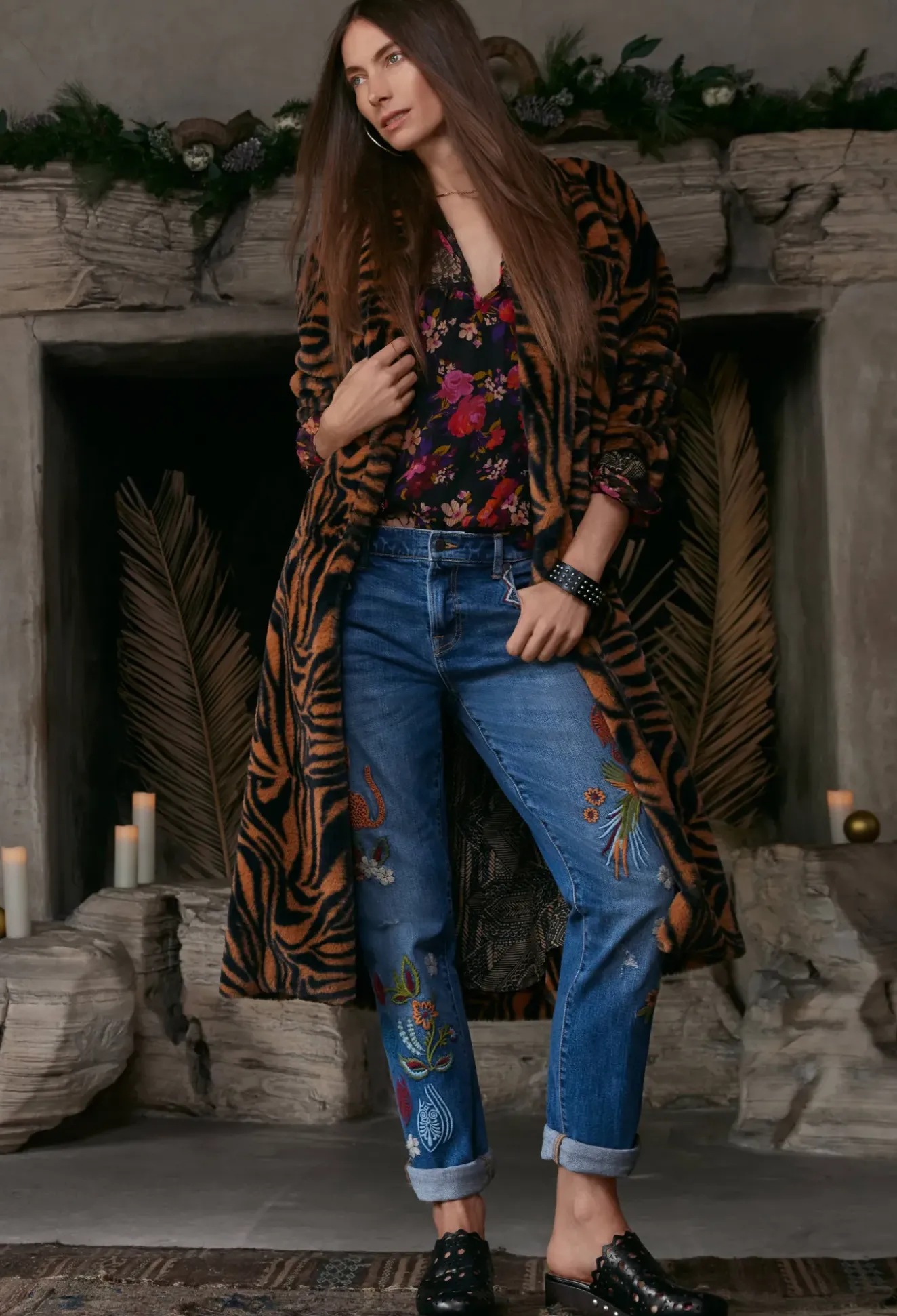 Faux Fur Long Coat