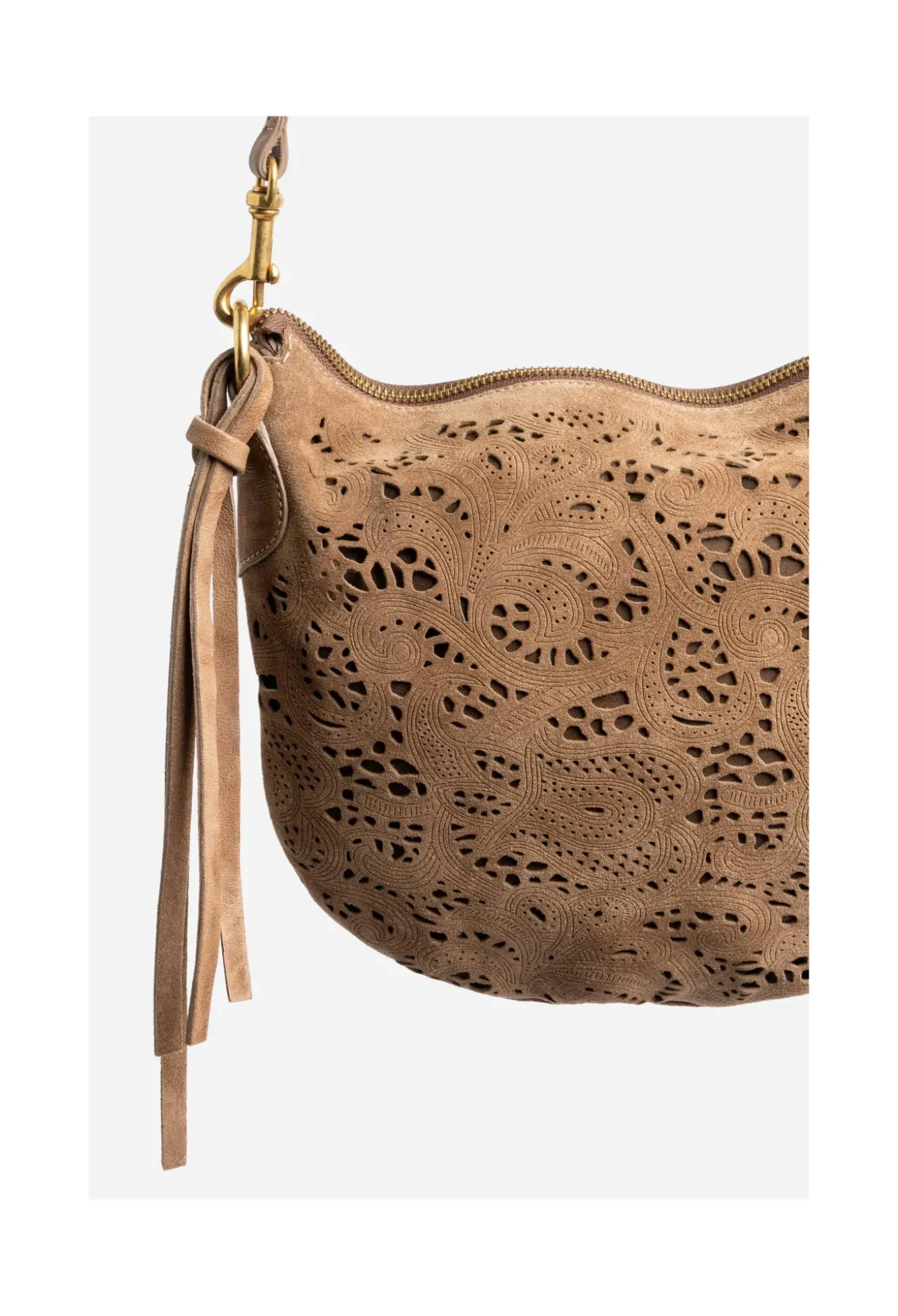 Fiore Italian Suede Saddle Bag