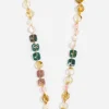 Flat Stone Bead Necklace