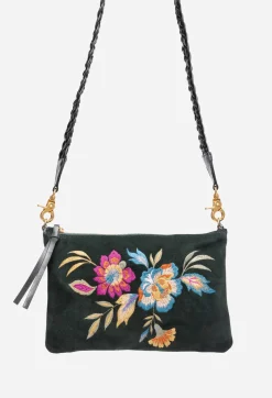Floreale Italian Suede Clutch Crossbody