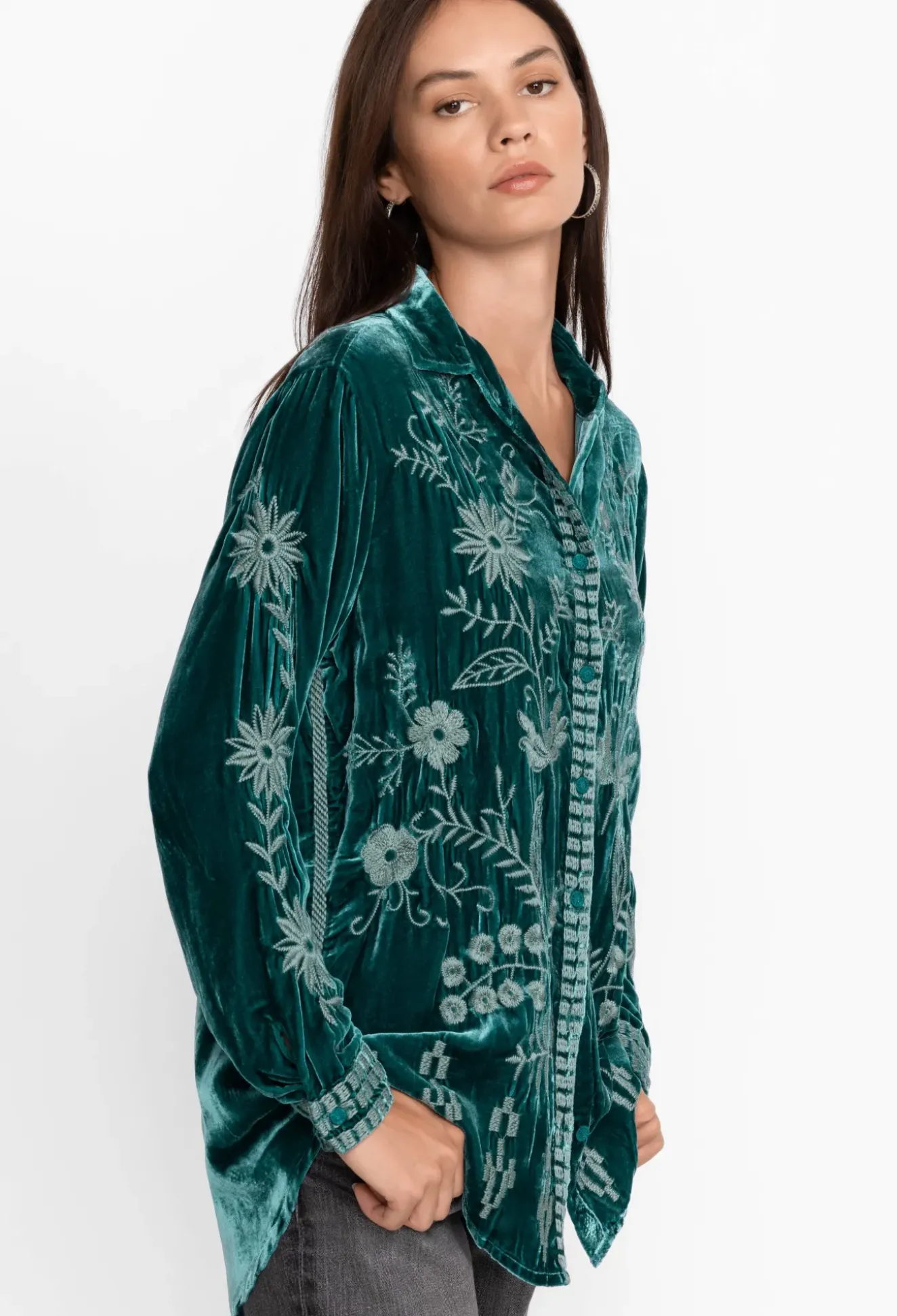 Georgina Velvet Oversized Shirt