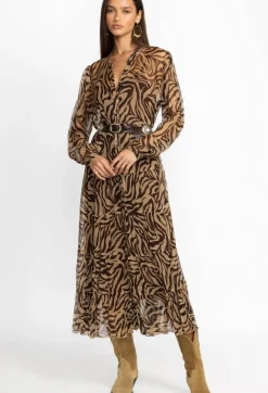Golden Days Silk Midi Dress