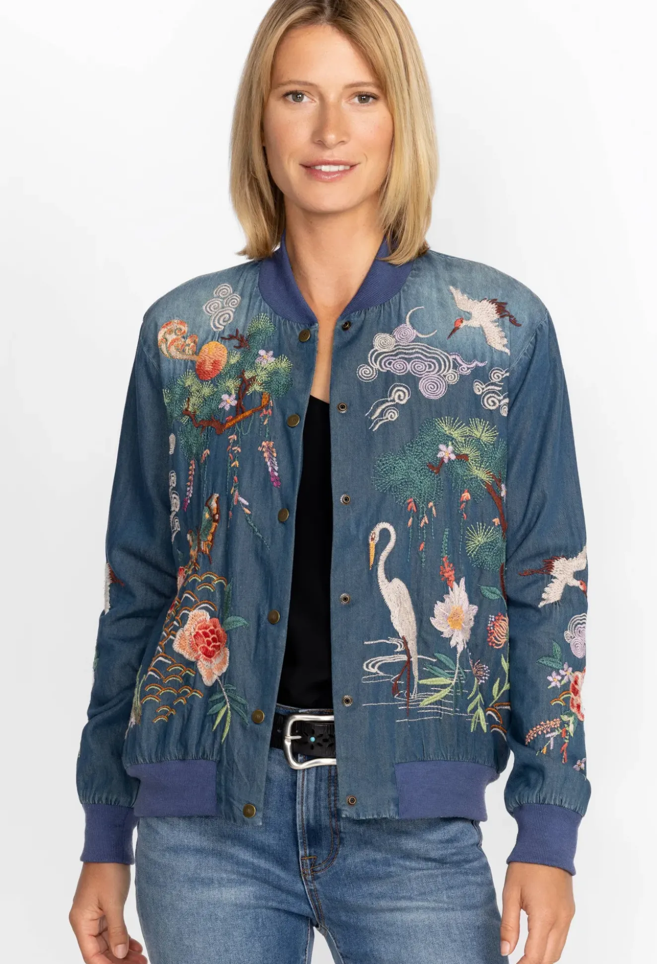 Heron Button Up Bomber Jacket