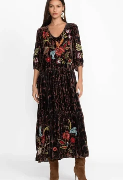 Isabella Velvet Tiered Dress