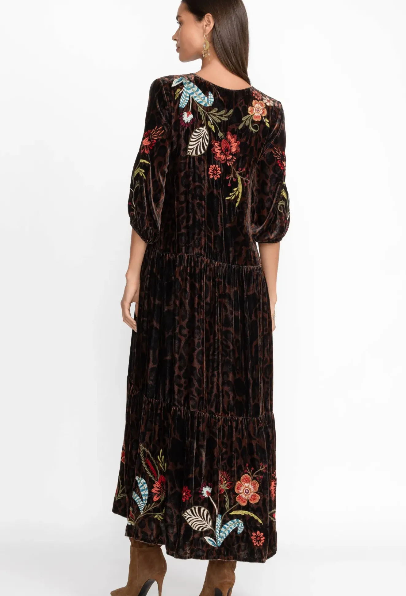 Isabella Velvet Tiered Dress