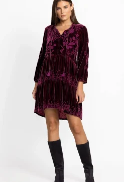 Ivey Velvet Field Tiered Dress