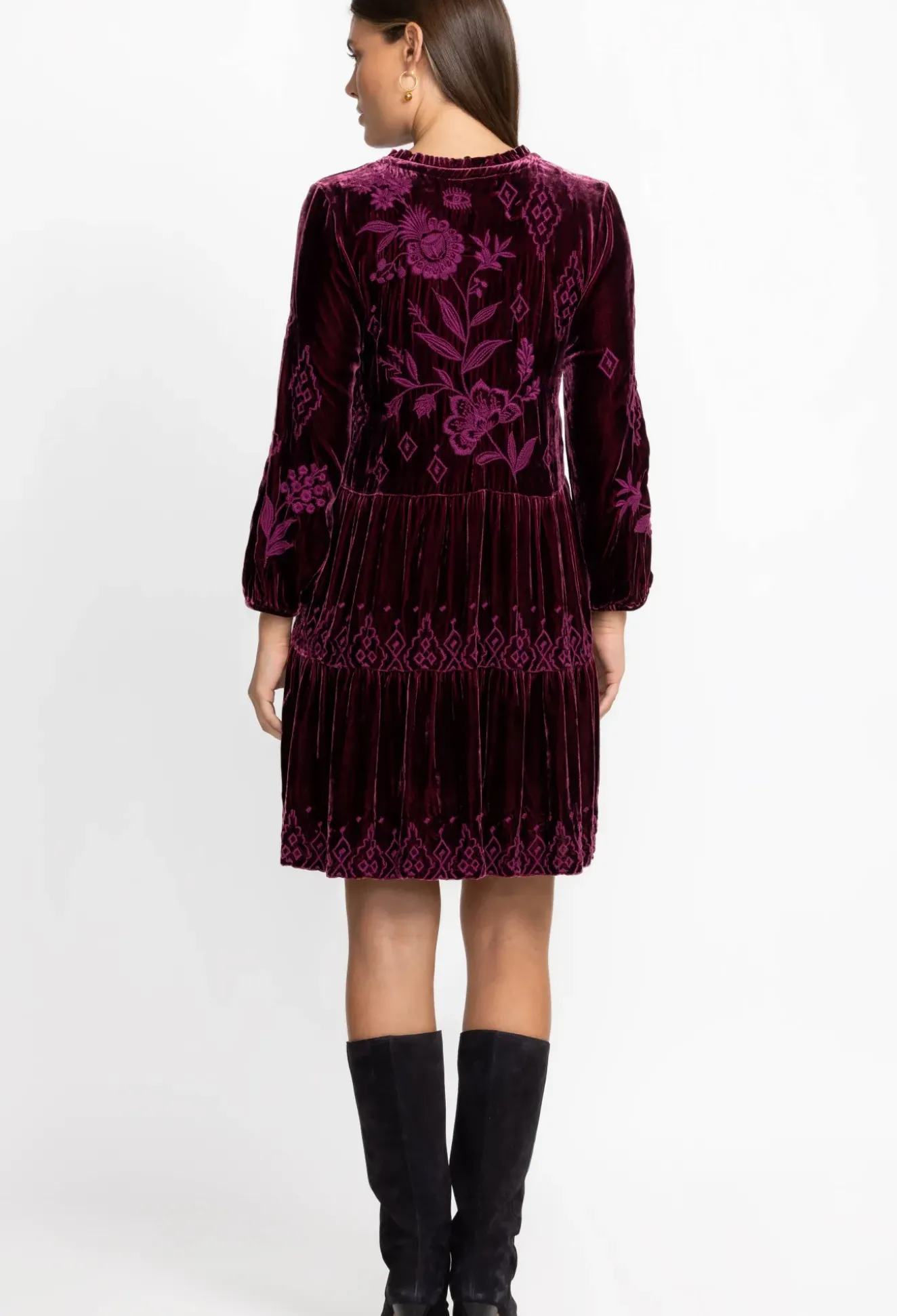 Ivey Velvet Field Tiered Dress