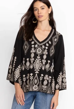 Liona V-Neck Kimono Sleeve Tee