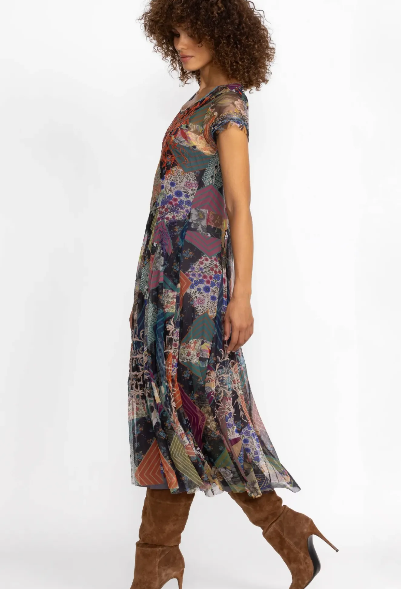 Mazzy Godet Short Slv Dress