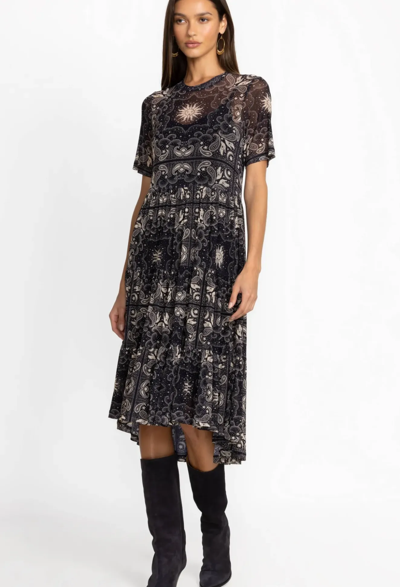 Mesh Tiered Dress