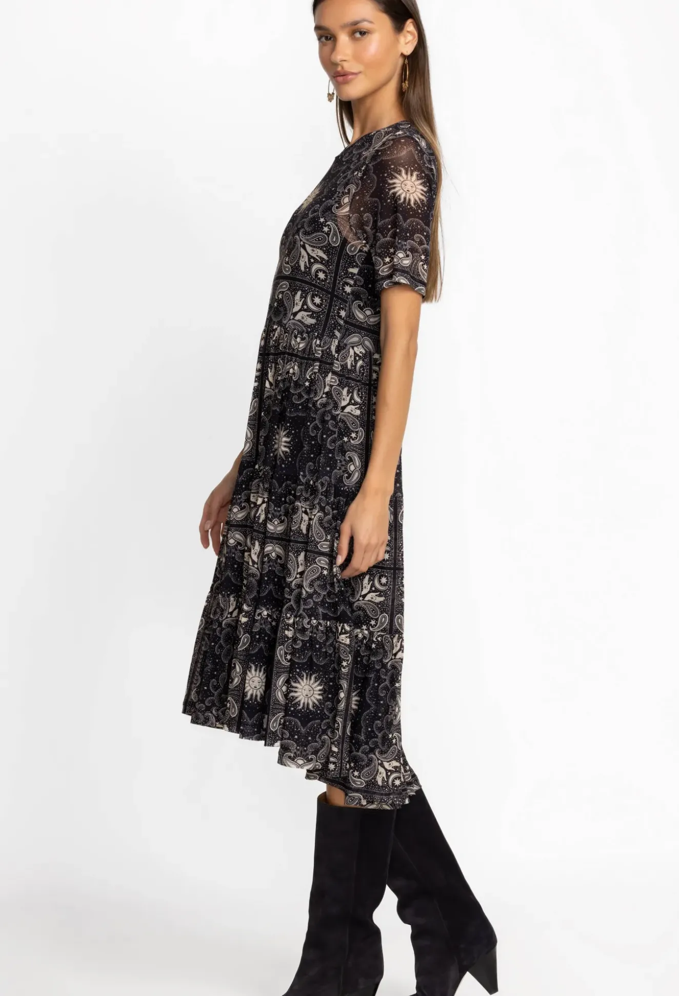 Mesh Tiered Dress