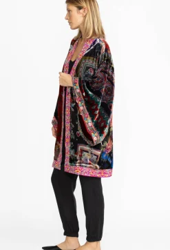 Midi One Of A Kind Velvet Kimono- Red