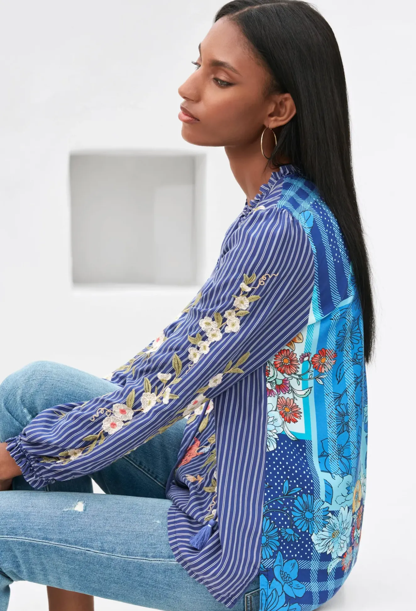 Nalina Ruffle Scarf Back Blouse
