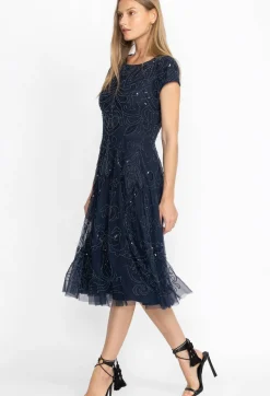 Paisley Beaded Mesh Dress