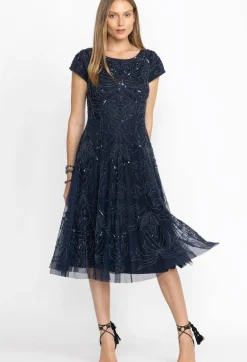 Paisley Beaded Mesh Dress