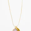 Pippa Small Amethyst Leaves Necklace