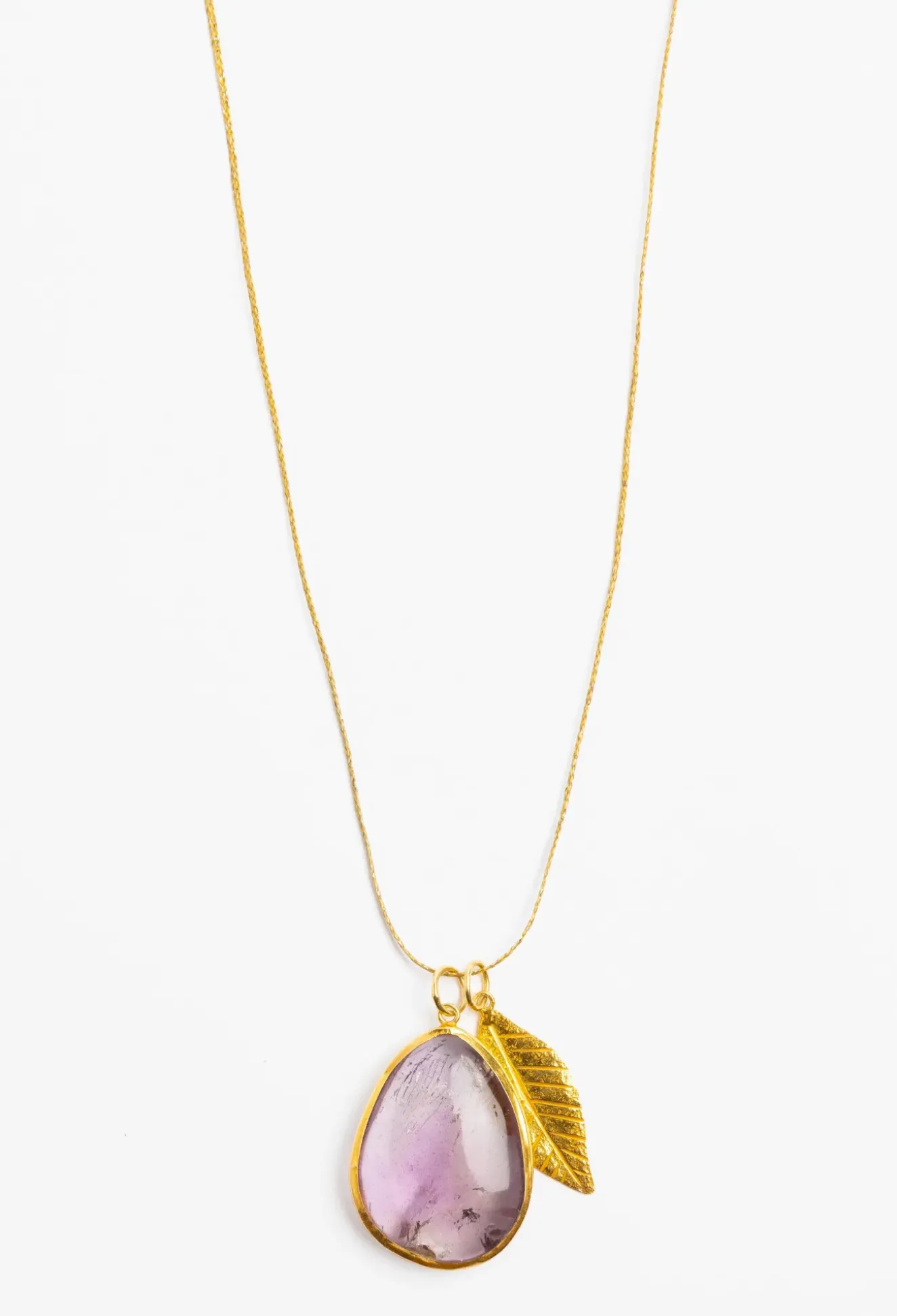Pippa Small Amethyst Leaves Necklace