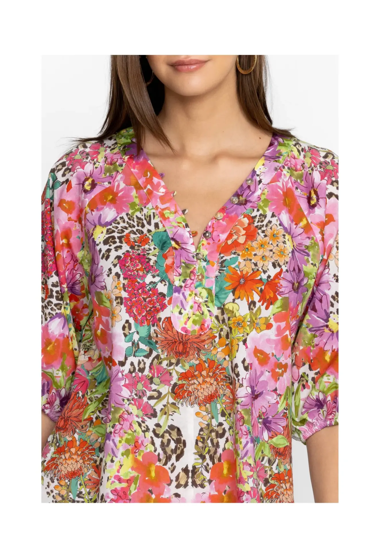 Puff Sleeve Button Front Blouse
