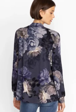 Puff Sleeve Mock Neck