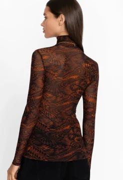 Rebecca Mesh Mock Neck Long Sleeve Tee