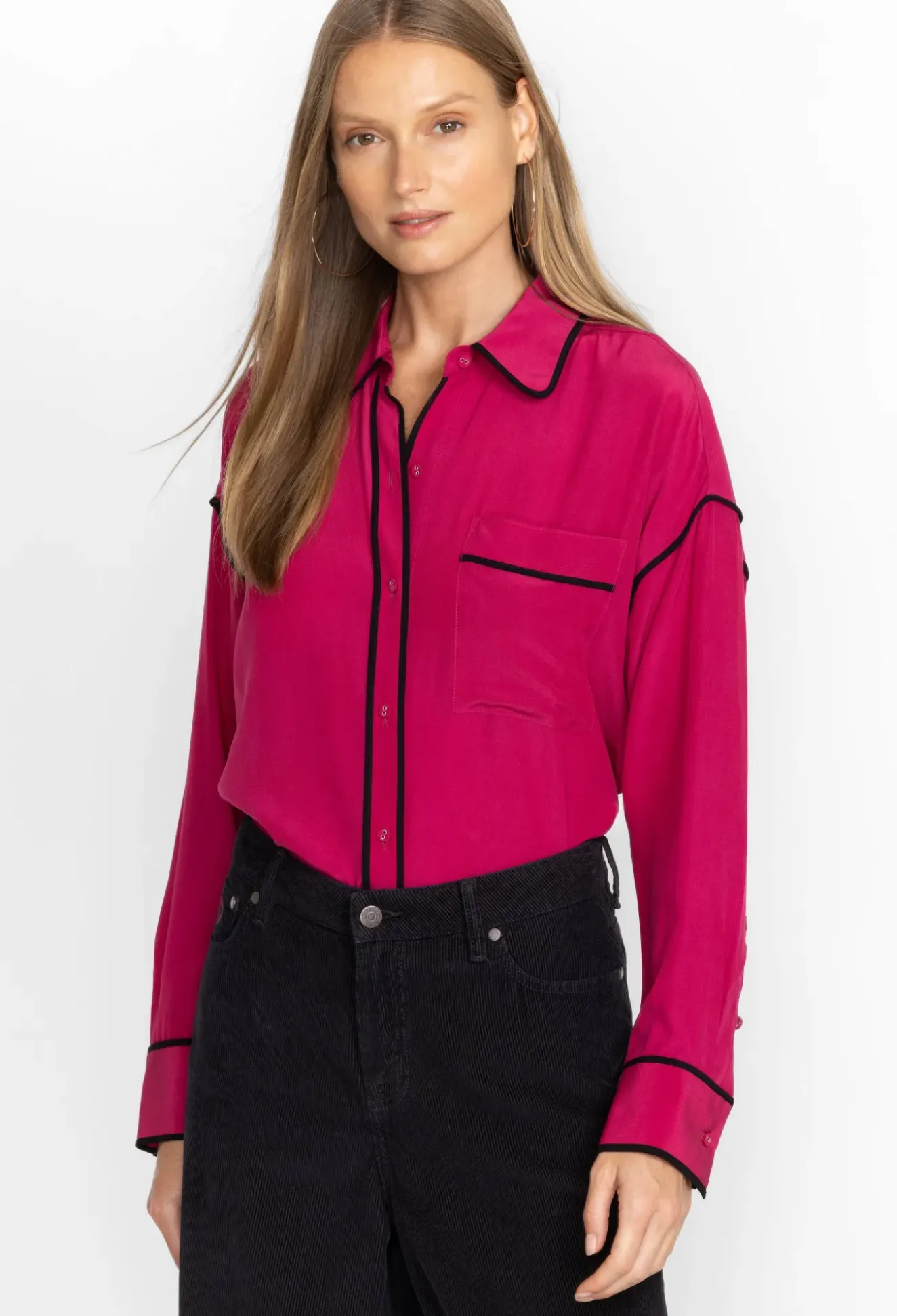 Relaxed Button Down With Piping