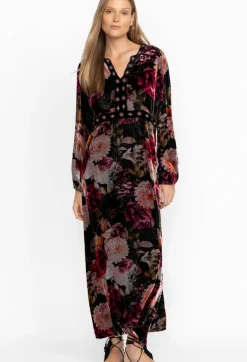 Rosa Velvet Front Notch Dress