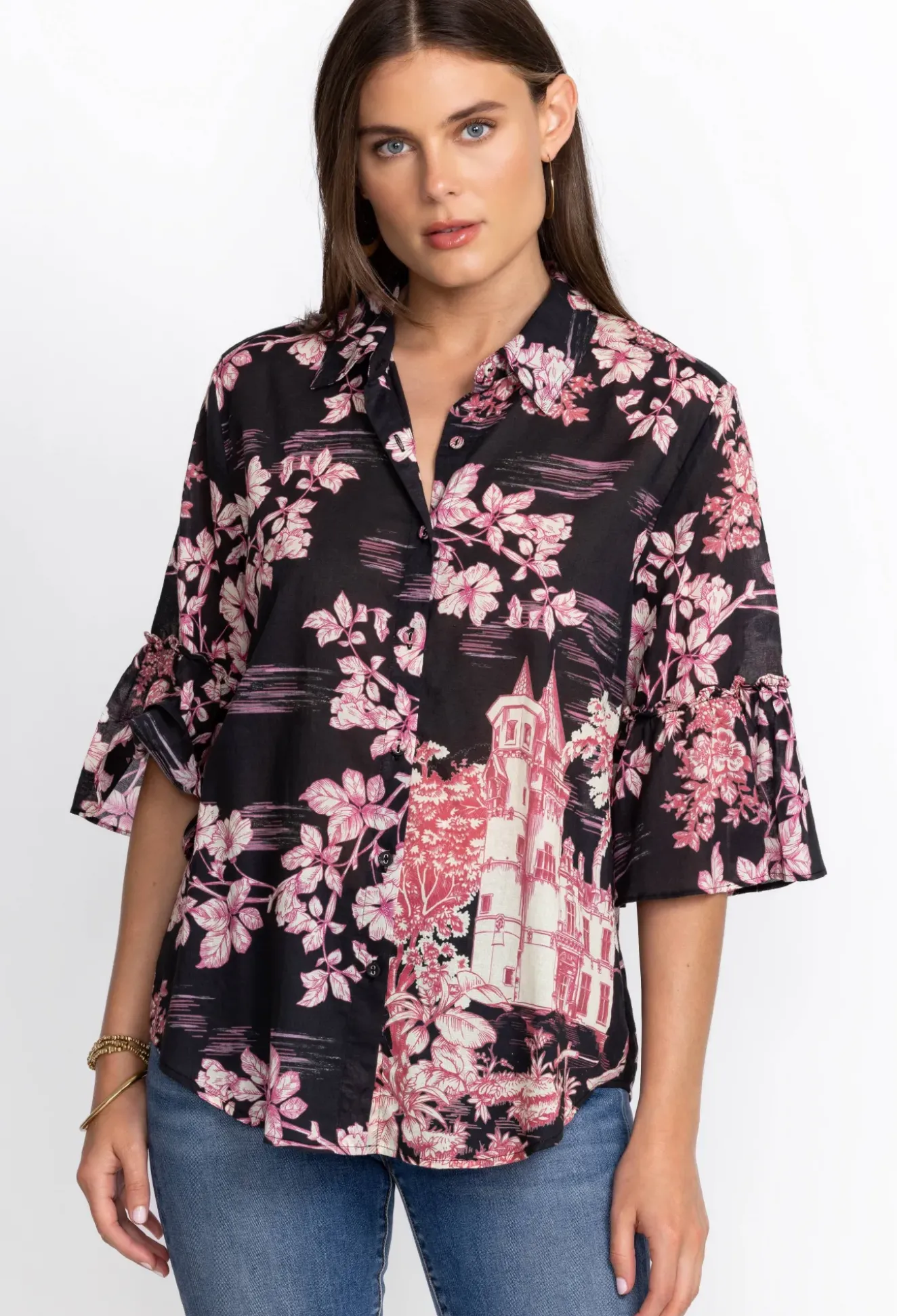 Ruffle Sleeve Blouse