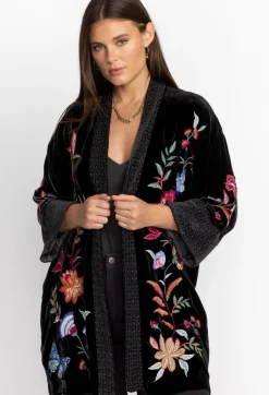Sandra Wide Cuff Velvet Kimono