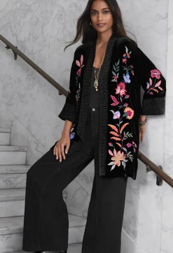 Sandra Wide Cuff Velvet Kimono