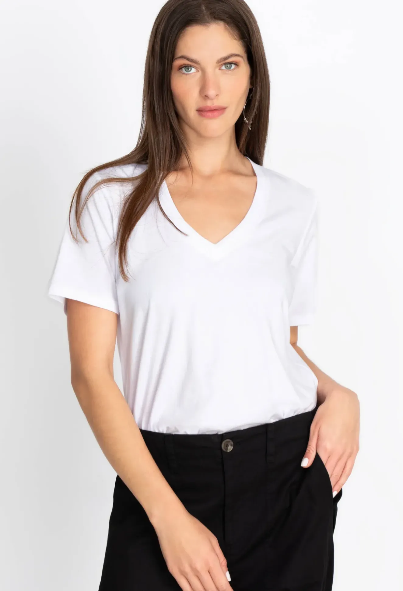 Short Sleeve V-Neck Layering Tee