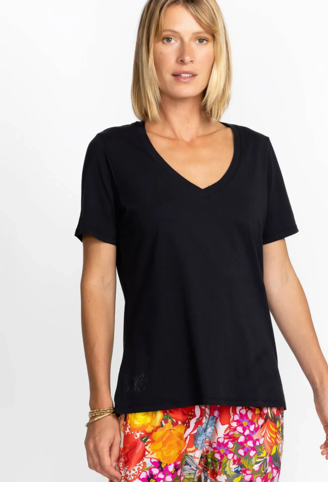 Short Sleeve V-Neck Layering Tee