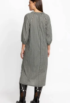 Split Ruffle Neck Midi