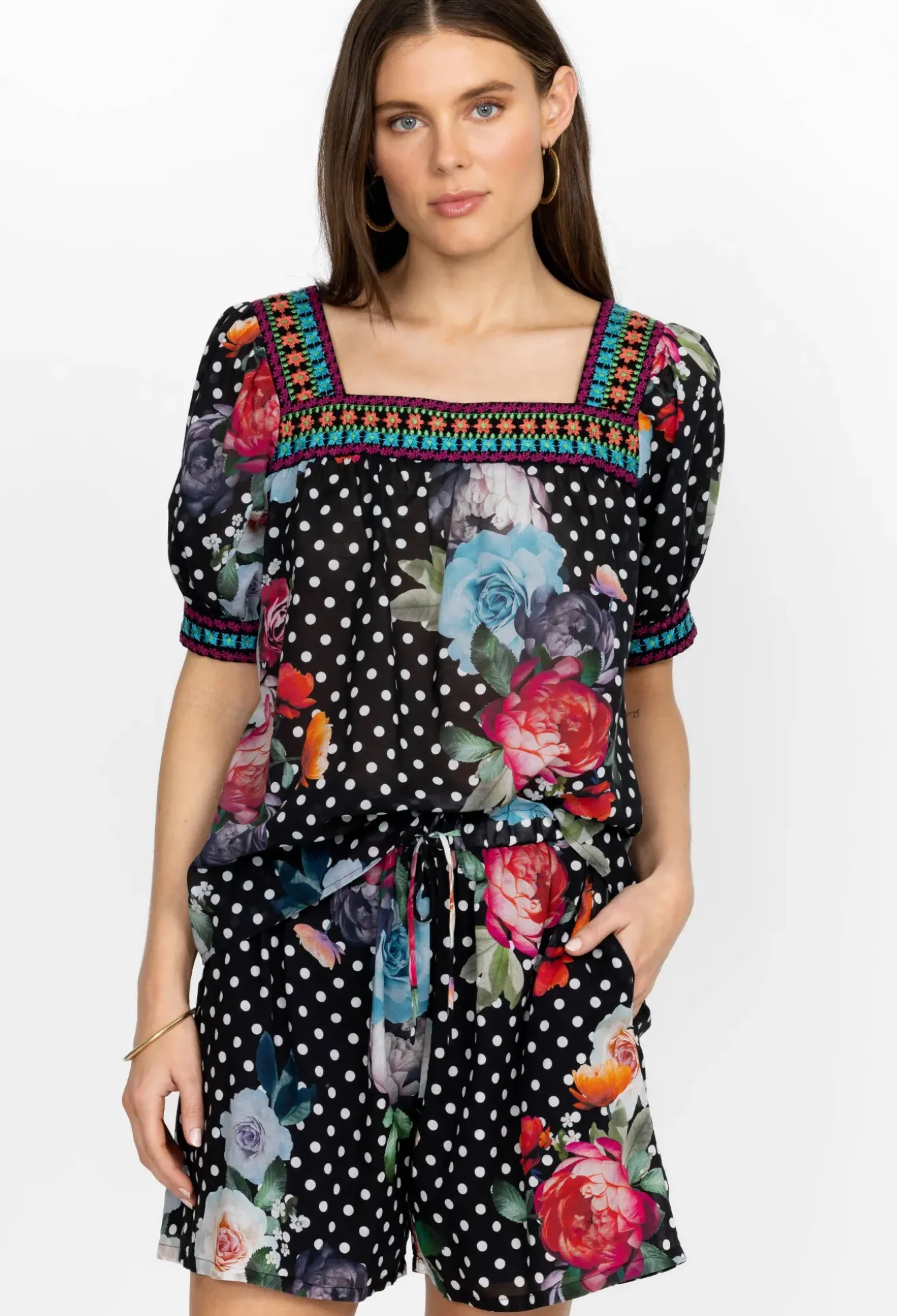 Square Neck Park Blouse